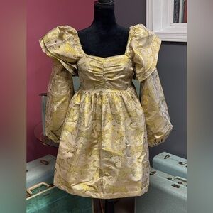 Elegant Gold Mini Dress